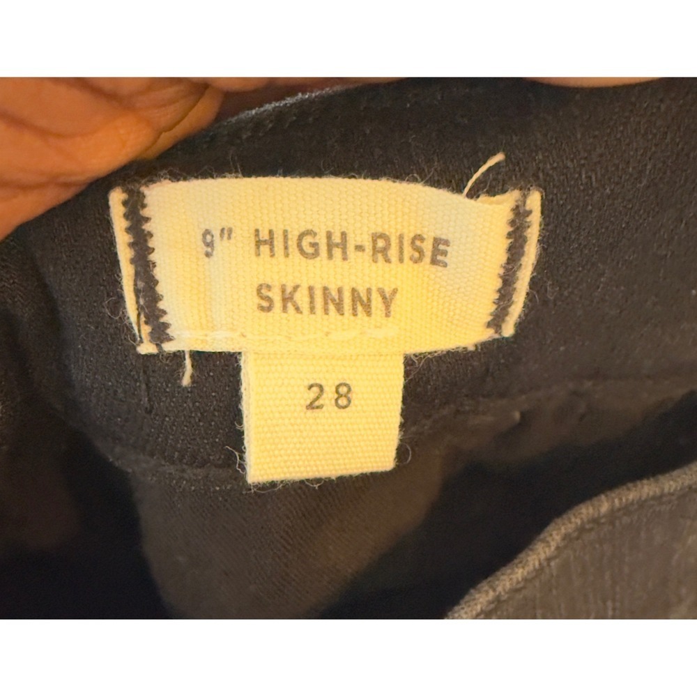 Madewell 9 High Rise Skinny Jeans Button Fly Black Raw Hem Size 28 - Picture 4 of 6